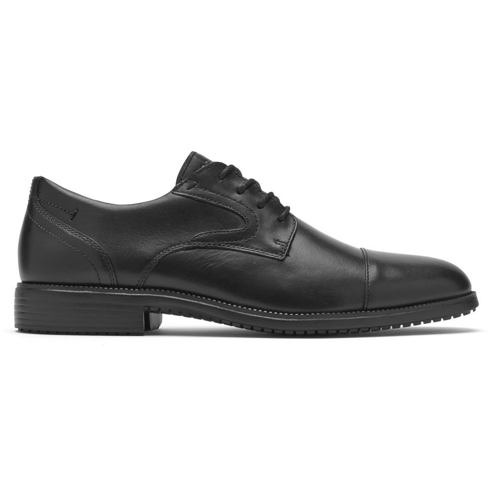 Rockport Men's Total Motion Dressport Cap Toe Oxfords - Black - USA (7892DFUGT)